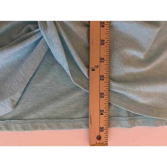 Light Teal Marl V-Neck Short Sleeve Twist Knot Hem T-Shirt Mini Dress Womens - Picture 5 of 5